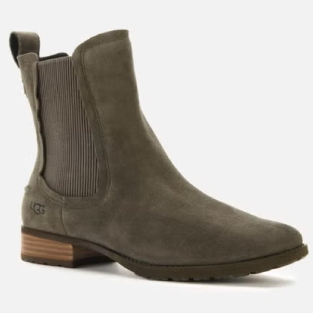 UGG Hillhurst II Gray Suede Pull On Chelsea Boot 7 1103728